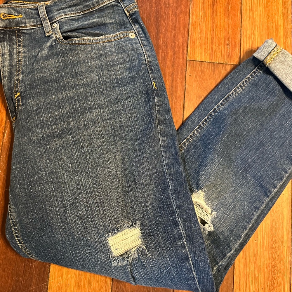 Banana Republic Blue Distressed Ankle Jeans